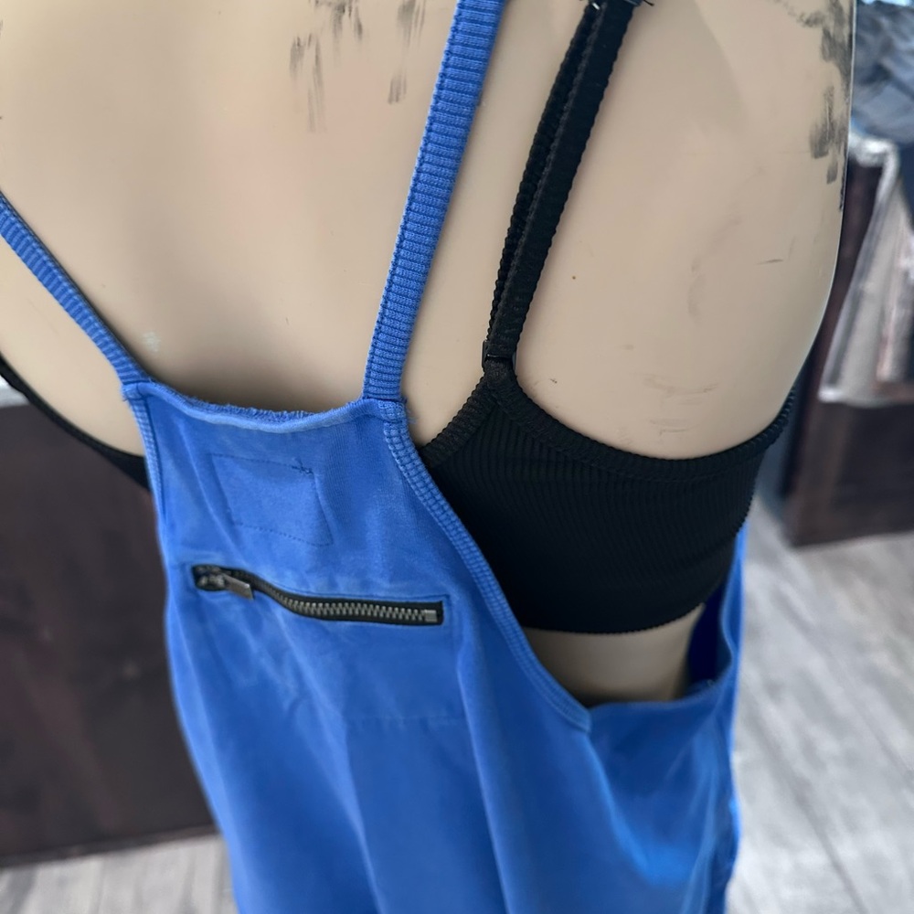Blue Sleeveless Jumpsuit with Pockets - Picture 7 of 8